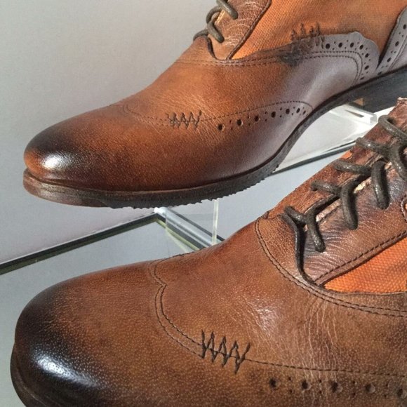 NEW ROCKPORT Parker Hill Brogue Dark Brown Leather/Canvas Shoes (Size 8.5 D) main image 6